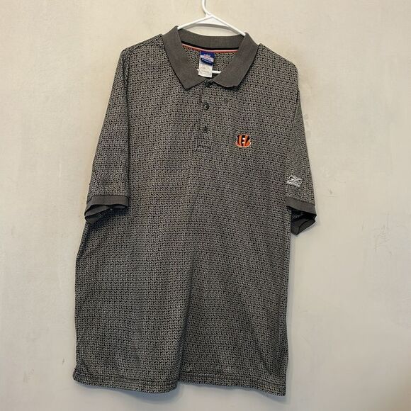 Reebok NFL Team Apparel Cincinnati Bengals short sleeve polo Size XL EUC - Picture 2 of 10